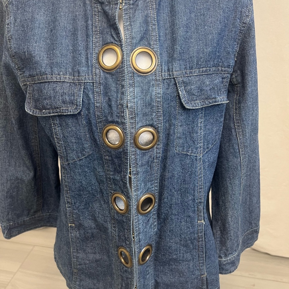 KEREN hart Women's Denim Jacket with‎ Gold Accents Sz S